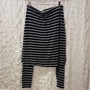 Black and white stripe athletic skirt